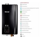 Aquecedor de Água a Gás Digital REU-E211 FEH (E21) 21 litros GN Preto Aquecedor de Água a Gás Digital REU-E211 FEH (E21) 21 litros GN Preto