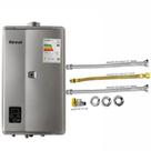 Aquecedor De Água a Gás Rinnai 27 Litros E27 PRATA GÁS GLP + Kit Ligação de 40cm