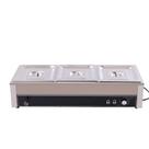 Aquecedor de Alimentos DYNAMI 110V 1500W com 3 Cubas em Aço Inoxidável