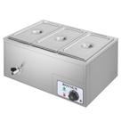 Aquecedor de alimentos ROVSUN 21QT elétrico comercial de 3 panelas de 6,9 L Bain Marie Aquecedor de alimentos ROVSUN 21QT elétrico comercial de 3 panelas de 6,9 L Bain Marie