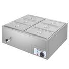 Aquecedor de alimentos ROVSUN 42.3QT 1200W elétrico de 6 panelas e 6,9 L Bain Marie Aquecedor de alimentos ROVSUN 42.3QT 1200W elétrico de 6 panelas e 6,9 L Bain Marie