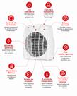 Aquecedor de Ambiente Elétrico Portátil Kian 2 Níveis Branco Aquecedor de Ambiente Elétrico Portátil Kian 2 Níveis Branco