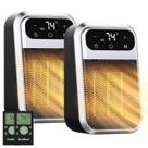 Aquecedor Elétrico GiveBest 800W de Tomada com Controle Remoto e LED, Kit com 2 Unidades