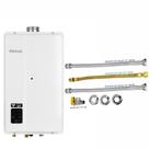 Aquecedor Rinnai 27 Litros E27 FEH GN Branco (Digital) + Conjunto Ligação de 40cm