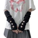 Aquecedores de braço Fishjhan Cute Y2K Star para menina adolescente (preto-rosa) Aquecedores de braço Fishjhan Cute Y2K Star para menina adolescente (preto-rosa)