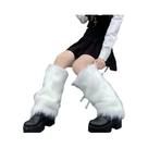 Aquecedores De Pernas Femininos De Pele Sintética Estilo Harajuku Punk, Cobre-Botas De Outono Para