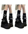 Aquecedores de pernas heyheyshine heyheyshine Y2k Star Skull Print Aquecedores de pernas heyheyshine heyheyshine Y2k Star Skull Print