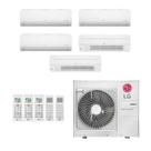 Ar-Condicionado Multi Split Inverter LG 48.000 (2x Evap HW 9.000 + 1x Evap HW 12.000 + 2x Evap Cassete 1 Via 18.000) Quente/Frio 220V