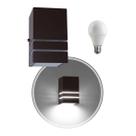 Arandela 1 Foco Facho E Frisos Marrom + LED Br. Frio St294