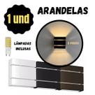 Arandela 2 Frisos com Lâmpada LED G9 Luminária de Parede Interna e Externa Facho Duplo para Jardim, Piscina, Muro e Corredor Marrom, Preto ou Br
