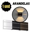 Arandela 2 Frisos Facho Duplo Luminária Decorativa para Parede Externa e Interna Corredor, Jardim, Muro e Piscina Marrom, Preto ou Branco