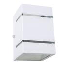 Arandela Branca + LED 5W 3000K Bivolt luminária Externa Parede Muro 2 Focos Frisos Fachos St327