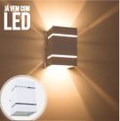 Arandela Branca + LED 5W 3000K luminária Externa Parede Muro 2 Focos Frisos Fachos St327