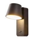 Arandela Cabeceira Leitura Switch Preto 15cm Led 6W 3000K Bivolt DS8330 Delis