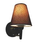 Arandela Cone Md-2004 Base Preto Cúpula em Tecido 14/14x07cm Café - Bivolt