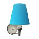 Arandela Cone Md-2013 Branco C/ Inter Liga e Desl Cúpula em Tecido Azul Turquesa - Bivolt