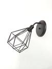 Arandela Curva Industrial Retro Aramado Diamante Preto