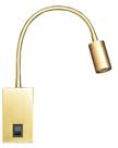 Arandela de Cabeceira Flexível Dourado Led 3W 2700K Bivolt