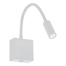 Arandela de Cabeceira Leitura Flexível Flexus Branca Led 3W 3000K Bivolt