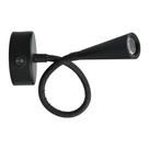 Arandela de Cabeceira Leitura Flexivel Preto Led 3W 3000K Bivolt