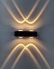 Arandela de Pared Arctis Luminária 4w Iluminação Led Ip65 Bivolt com 2 focos Branco Quente 3000k Escada Corredor Uso Externo