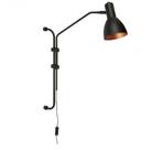Arandela de parede braço flexível Cod.4007 Preto fosco com dourado fosco1E27 TKS iluminação