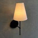 Arandela de Parede Clássica Preto Alumínio com Cúpula algodão Branco Ref 05 Arandela de Parede Clássica Preto Alumínio com Cúpula algodão Branco Ref 05