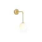 Arandela De Parede Curvada Globo Bola Jabuticaba Ø12cm Dourado Bivolt Moderno