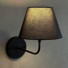 Arandela De Parede Curvado Preto Alumínio bivolt com Cúpula algodão preto Arandela De Parede Curvado Preto Alumínio bivolt com Cúpula algodão preto