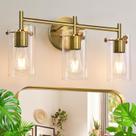 Arandela de parede de vaidade de latão interna de 3 luzes com luz de banheiro Arandela de parede de vaidade de latão interna de 3 luzes com luz de banheiro