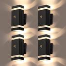 Arandela de parede externa LMP, pacote com 4 unidades, LED IP65, alumínio, 27x11x24cm, 110V