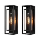 Arandela de parede externa Mirrea 18" Matte Black Waterproof Set 2