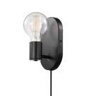 Arandela de parede GLOBE 51488, preto fosco, 1 luz, cabo de 1,8 m Arandela de parede GLOBE 51488, preto fosco, 1 luz, cabo de 1,8 m