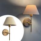 Arandela De Parede Interna e Externa Com Interruptor Bivolt Com Cúpula Ref 16 - Dourado com Bege Arandela De Parede Interna e Externa Com Interruptor Bivolt Com Cúpula Ref 16 - Dourado com Bege