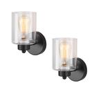 Arandela de parede KENMI Matte Black Clear Glass 12x17 cm 110V Arandela de parede KENMI Matte Black Clear Glass 12x17 cm 110V