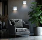 Arandela de parede led egito quadrado interno 110v 17,4x17,4x6,5cm alumínio - acend 5076