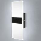 Arandela de parede, luminosa, regulável, 12 W, acrílico preto, moderno