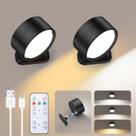 Arandela de parede magnética LED Brightown, pacote com 2 unidades, controle remoto USB Arandela de parede magnética LED Brightown, pacote com 2 unidades, controle remoto USB