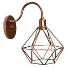 Arandela De Parede Pendente Luminária Aramado Diamante Rose Gold Retrô
