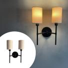 Arandela De Parede Preto Em Aluminio Com Cupula Bege Tecido Algodao Soquete E27 Tensao Bivolt Imperial Arandela De Parede Preto Em Aluminio Com Cupula Bege Tecido Algodao Soquete E27 Tensao Bivolt Imperial