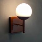 Arandela de Parede Quadrada de Cobre alumínio e bivolt Com Globo vidro 12cm