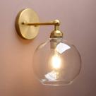 Arandela de parede Yosoan Vintage Gold 17.7cm Glass Shade