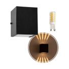 Arandela Efeito 10 Fachos Alumínio Preta + LED G9 5W Branco Quente St910
