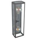 Arandela Externa Retro Retangular 5 Vidros Dupla 40cm Marrom RL
