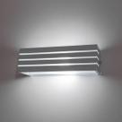 Arandela frisada 30cm branca + lâmpada led 12w 6500k branco frio st731