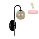 Arandela Globo Fume 12 Jabuticaba Preto Fosco c/Led 5W 3000k