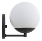 Arandela Globo Jabuticaba Vidro Parede Moon Alumínio G9 - Preto Leitoso