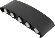 Arandela LED 10W Preta com 10 Fachos de Luz Branco Quente Luminária de Parede Moderna para Área Interna e Externa Arandela LED 10W Preta com 10 Fachos de Luz Branco Quente Luminária de Parede Moderna para Área Interna e Externa
