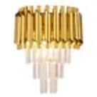 Arandela Led 31cm Metal E Cristal Dourado Dinâmica Dcb06513