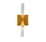 Arandela LED 6W Tubo Duplo Cristal Dourado 3000K Bivolt